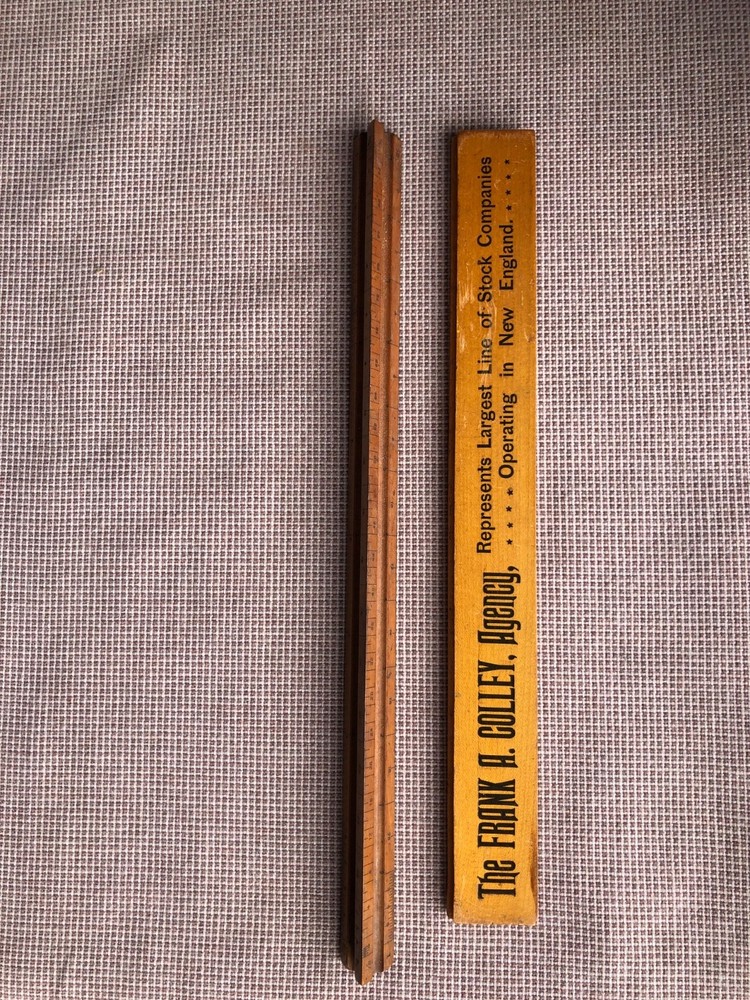 VTG Frank A. Colley Boston + Wooden Ruler Triangle 12" Engineering Drafting Tool
