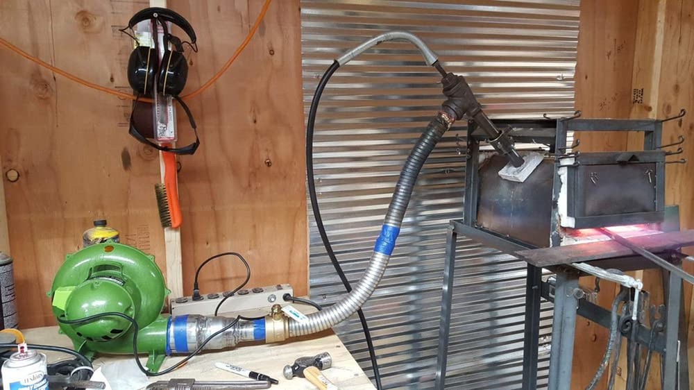110V 250W US Style Electric Blacksmith Forge Blower Blacksmithing Coal Forge ...