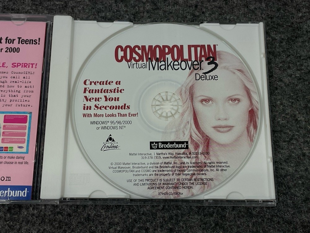 Cosmopolitan Virtual Makeover 3 Deluxe (CD-Rom, 2000) Hairstyle Makeup Mac PC