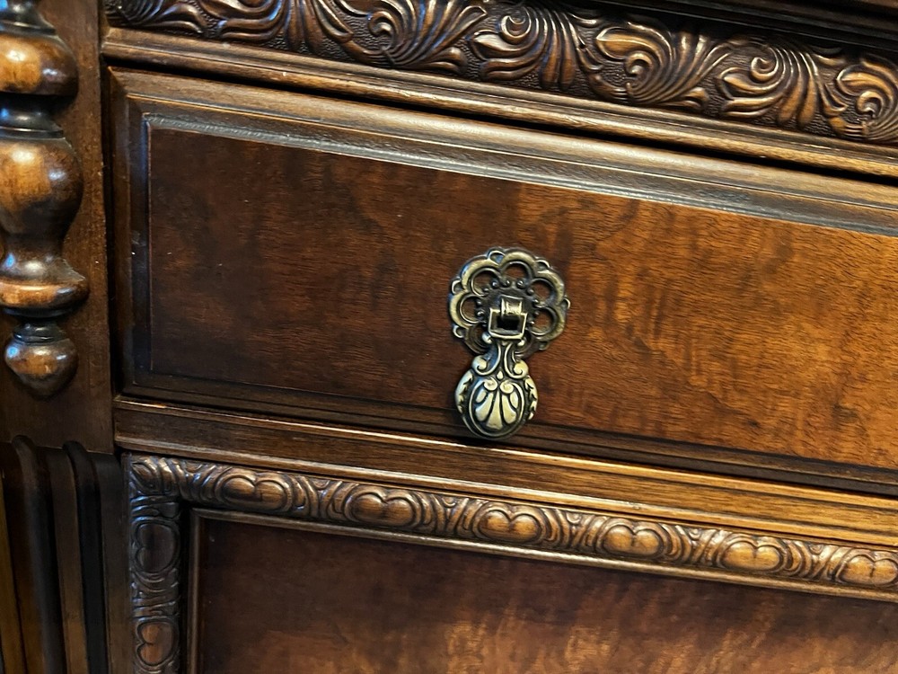 Antique Sideboard , Table And Chairs