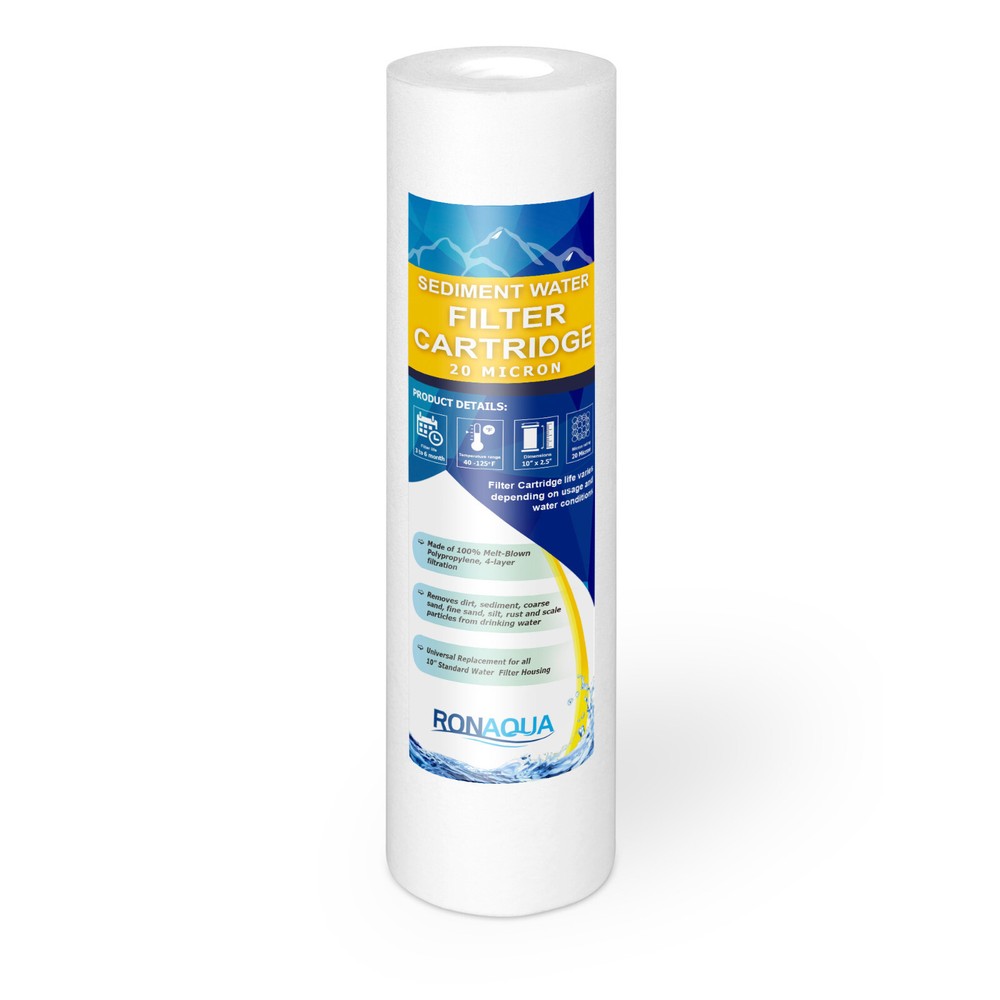 10" Clear Standard Whole House Water Filter System 20 Micron Sediment Filter