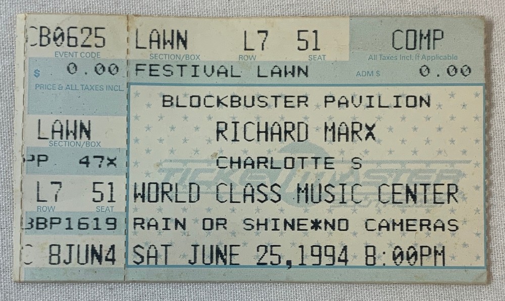 June 25, 1994 ticket ~ RICHARD MARX