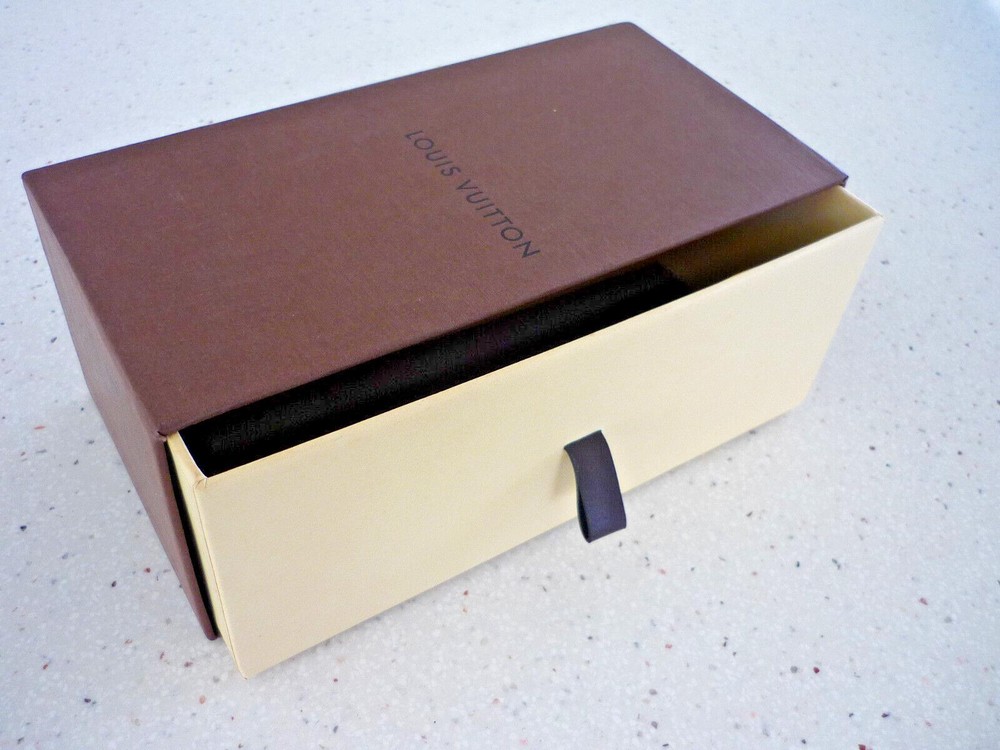 LOUIS VUITTON BOX DRAWER & LEATHER PULL AUTHENIC 7" X 3 1/2" X 3"