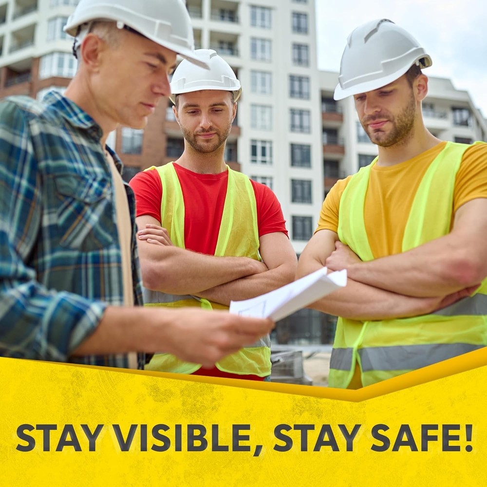 Yellow Reflective Safety Vests 10 Pack - High Visibility