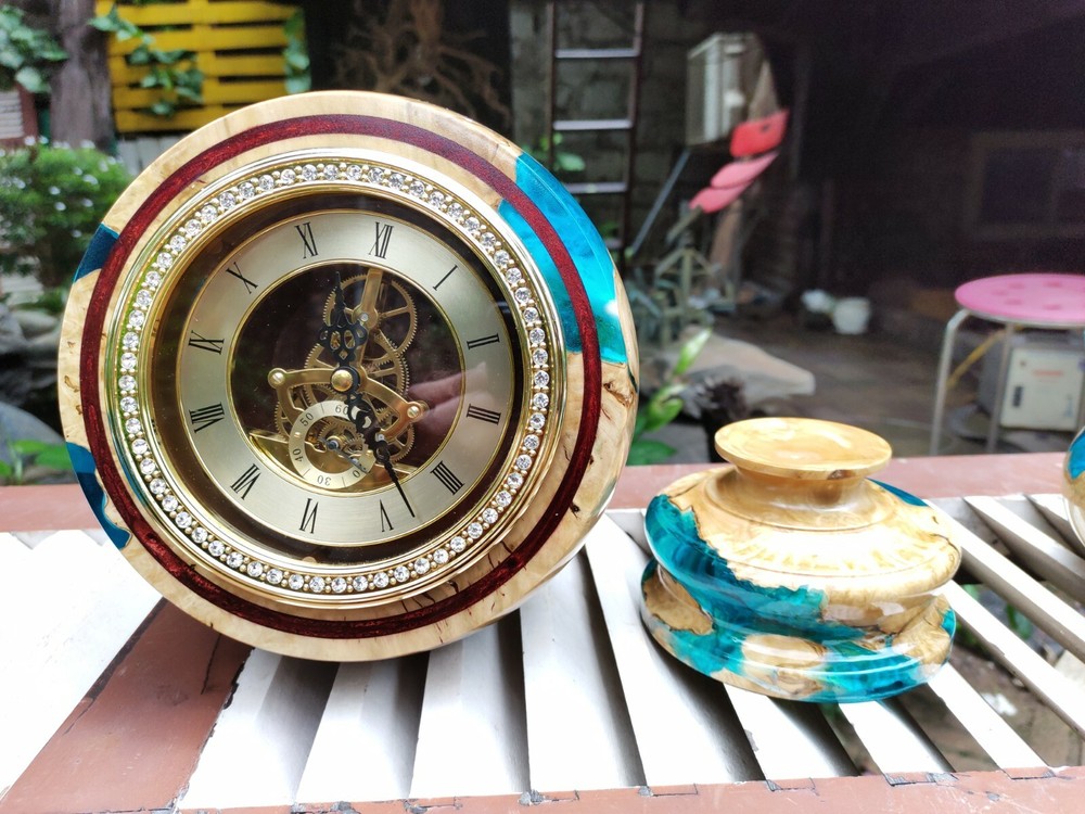 Decorative Handmade Epoxy Clock high quality ,epoxy mantel clock,decor clocks