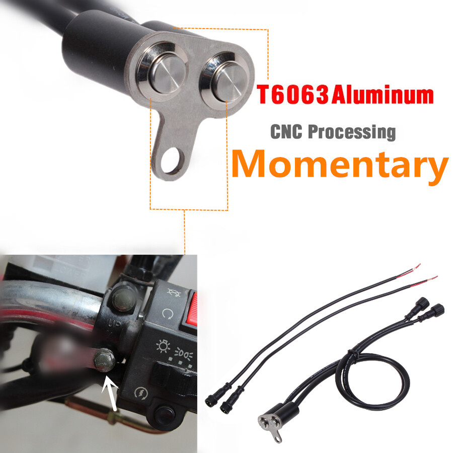 CNC Dual Momentary Motorcycle Switch Push Button Screw Mount f/ LED Engine Start