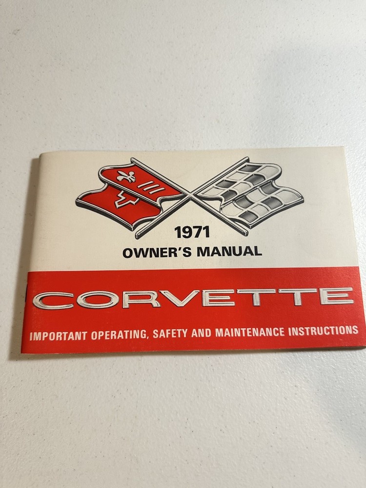 1971 Corvette Owner's Manual OEM