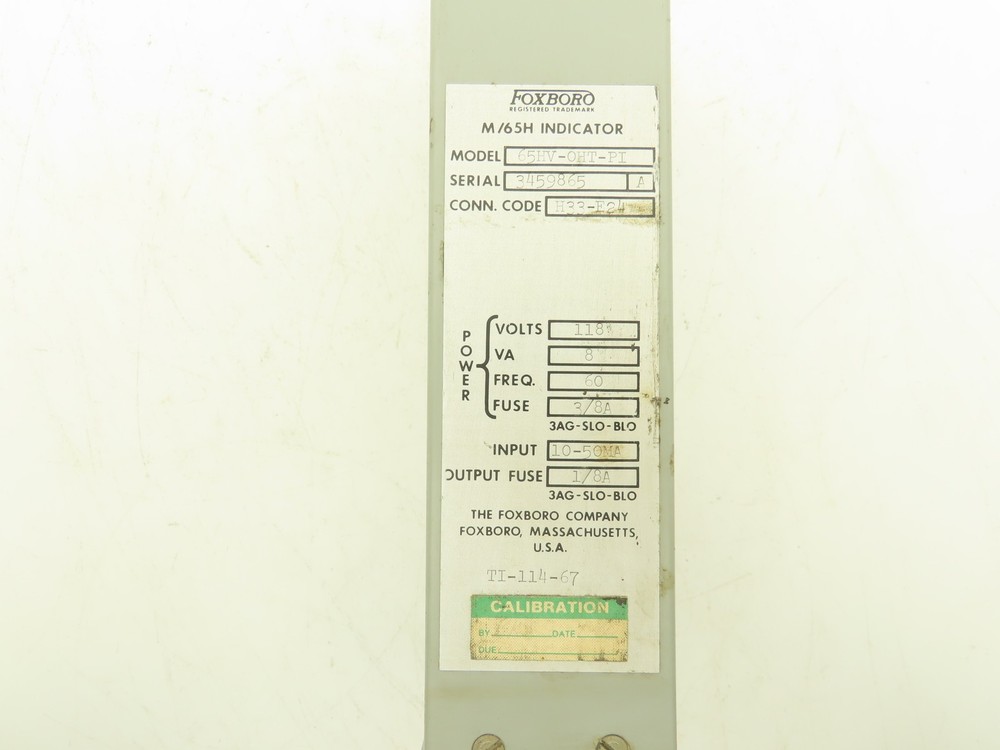 Foxboro M/65H Indicator Module 118V 60Hz