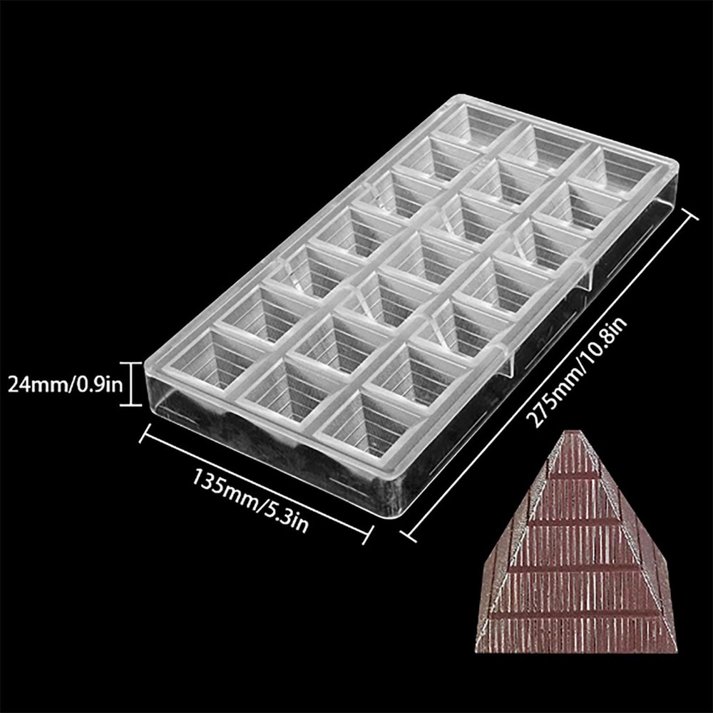 Polycarbonate Chocolate Mold DIY Candy Mould Clear Plastic Pyramid Shape