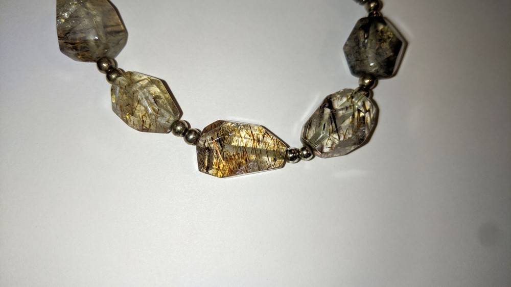 Natural Red White Rutilated Quartz bracelet protective true stone original