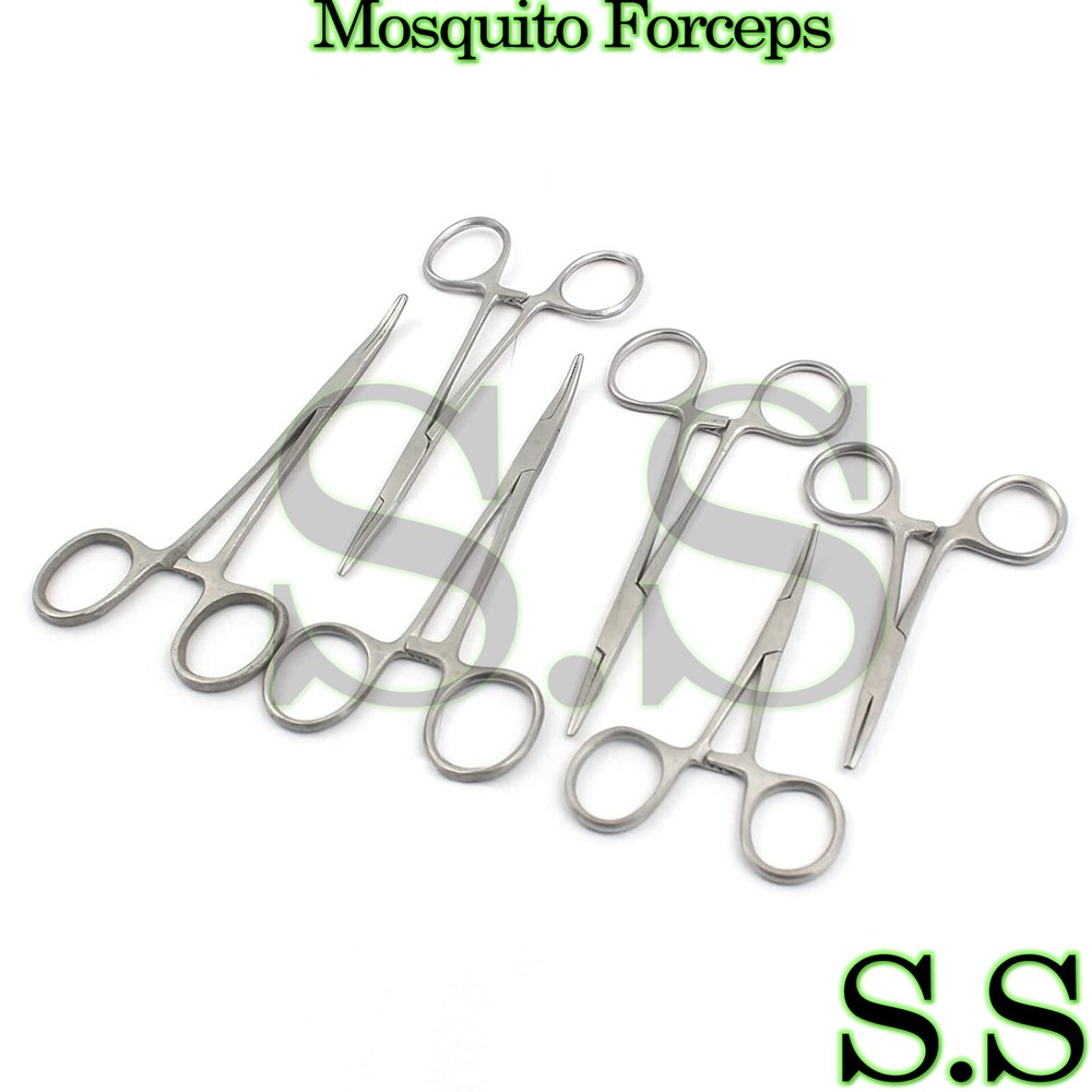 6 Mosquito Hemostat Locking Forceps 3.5"-5" Cvd+Str Tip