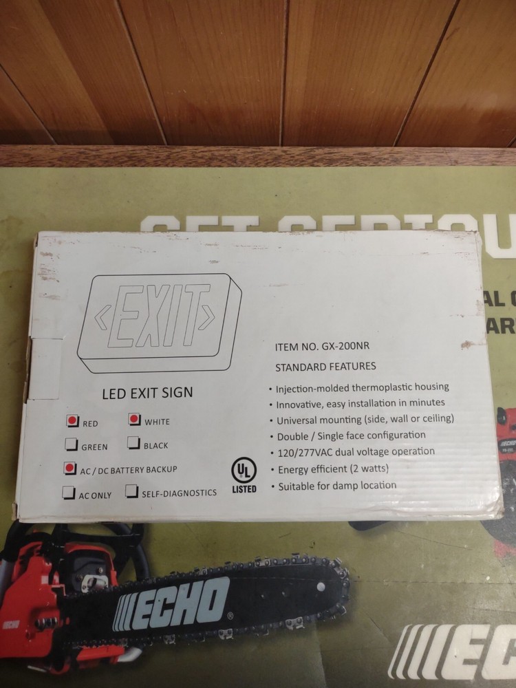 LED Exit Sign GX-200NR (Red) 120/277VAC