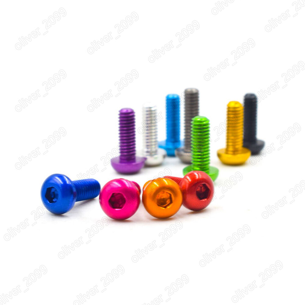 Colorful Aluminum 7075 Hex Socket Button Head Screws M3 M4