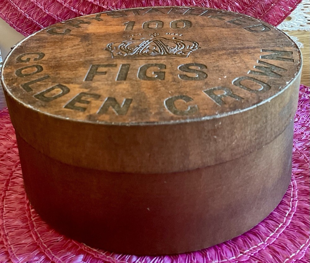 Golden Crown Crystalized Figs Bent Wood Pantry Box