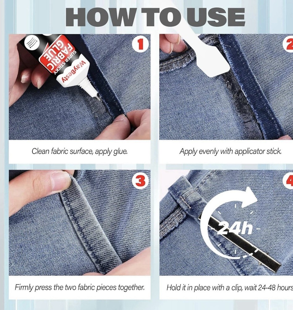 Fabric Glue, 2-Pack 55ml Strong Adhesive Permanent Glue *2