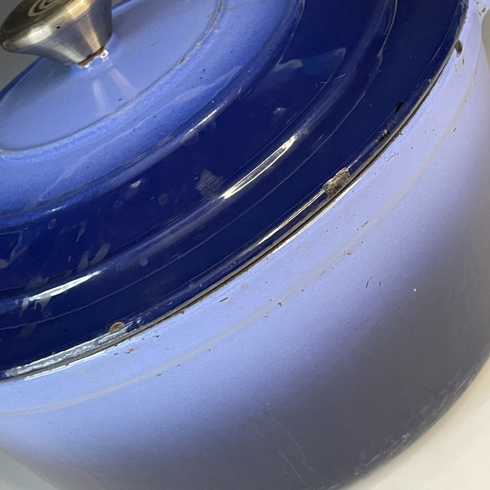 Enameled Cast Iron Dutch Oven Two Tone Ombre Kitchen Cookware Bakeware