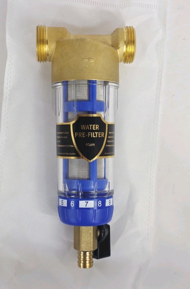 Water Pre-Filter Sediment Filter 40 Micron Reusable Spin Down Sediment System