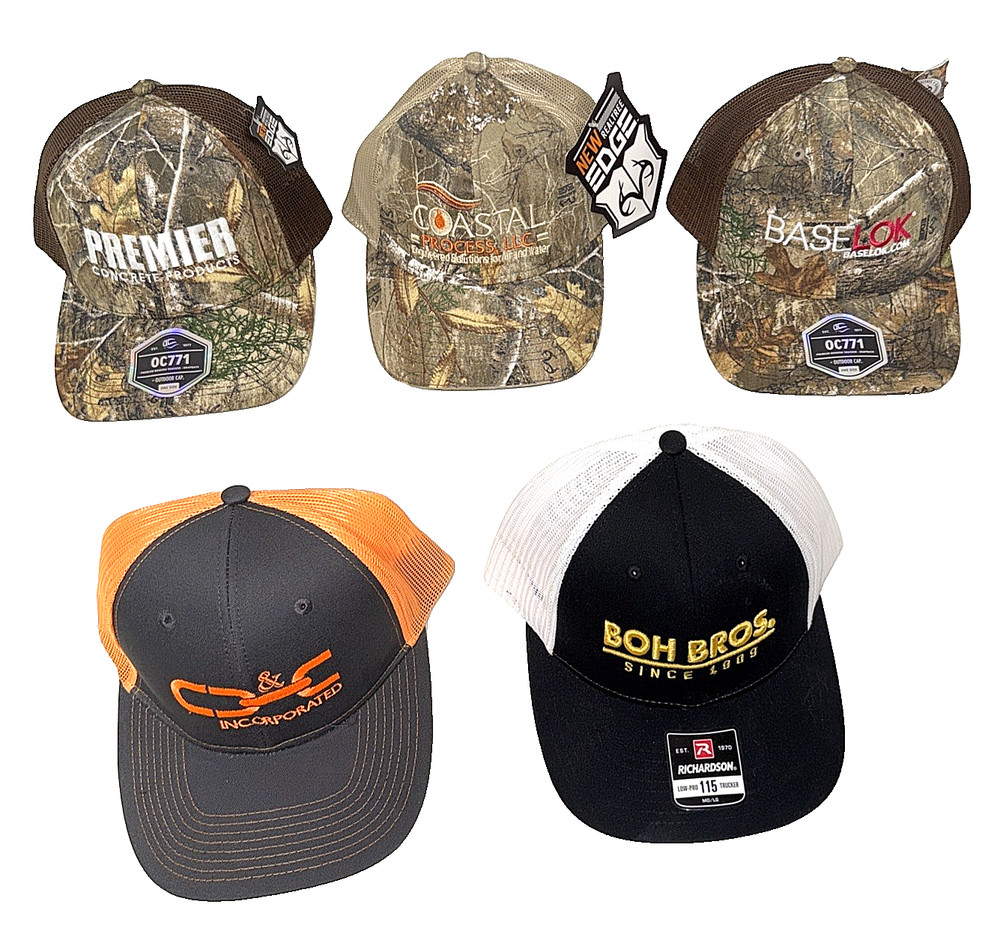 🧢LOT OF FIVE (5) Construction / Engineering Company Baseball Caps 🧢