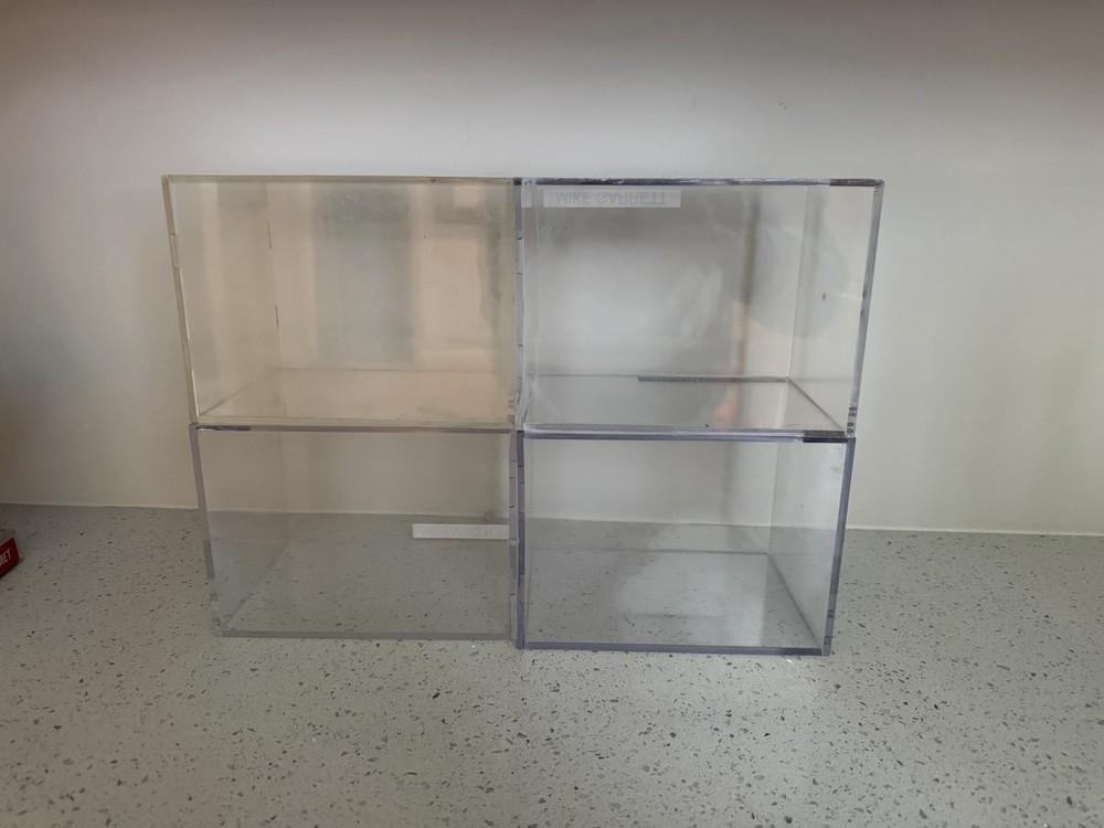 4 X Sportscube UV Protected Mini Helmet Stackable Clear Plastic Display Case