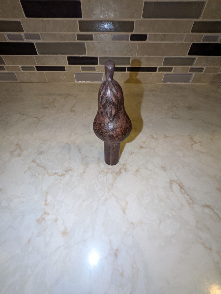 Vintage Cast Iron Finial, Pear Design (5")