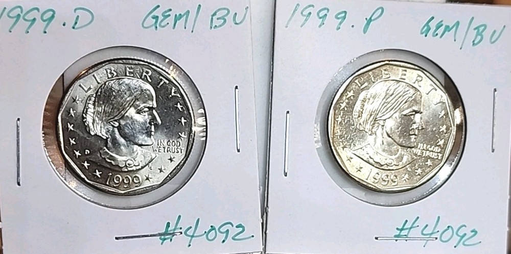 1999 P & D Susan B. Anthony Dollar ■ GEM/BU ■ #4092