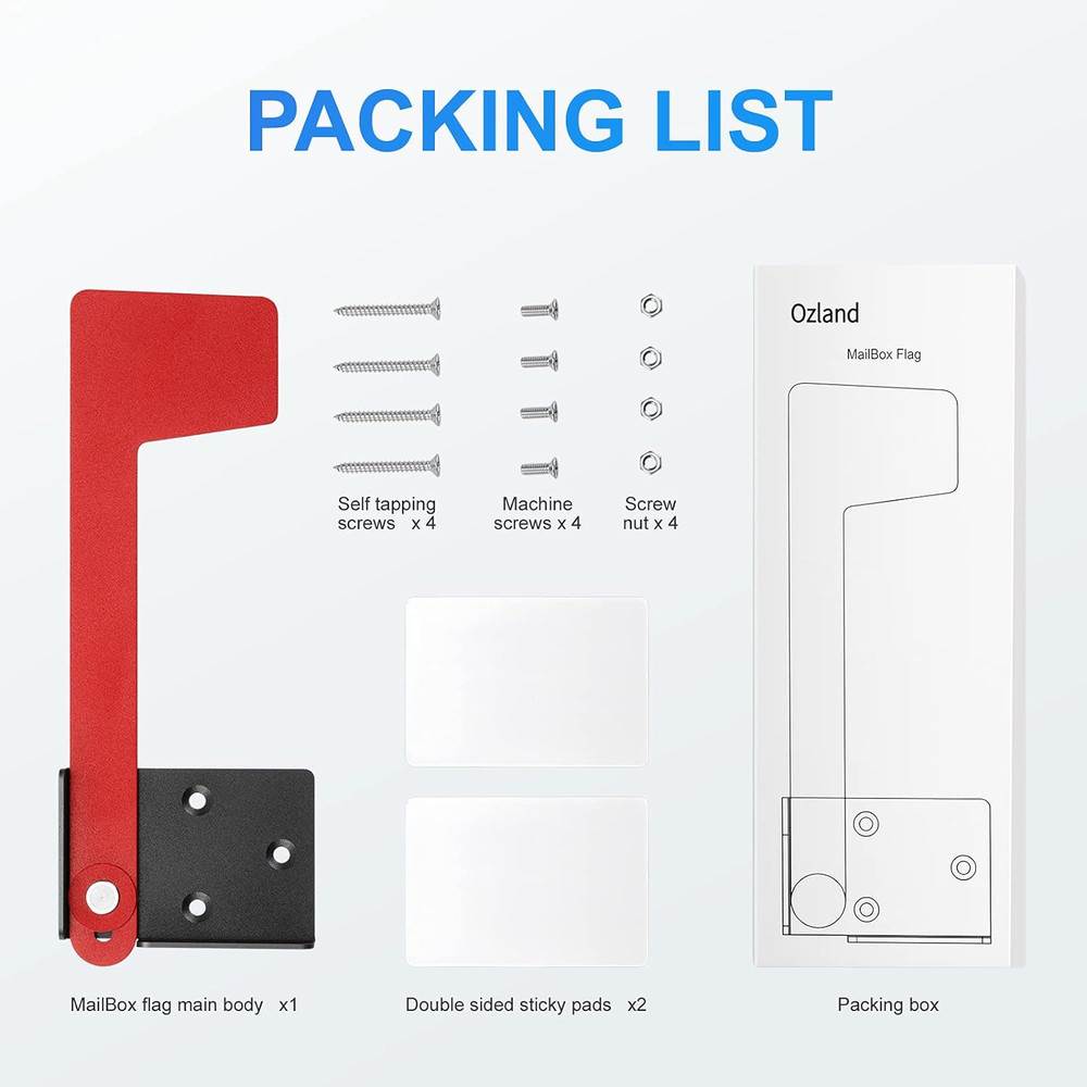 Professional Mailbox Flag, Galvanized Steel Mailbox Replacement Flag Kit, Upgrad