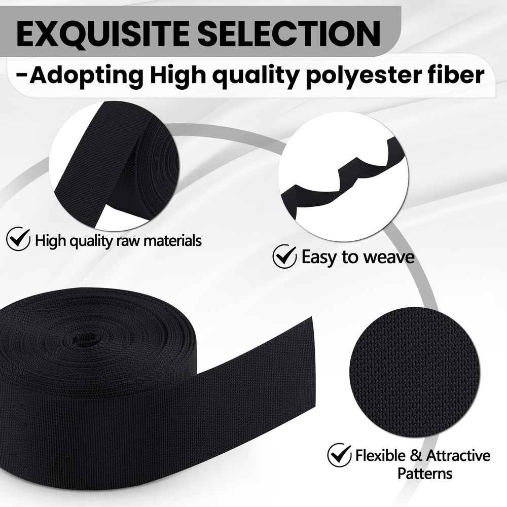 Polyester Webbing Strap 17+Colors – 1"&1.5"&2" – 10 Yards Heavy Duty