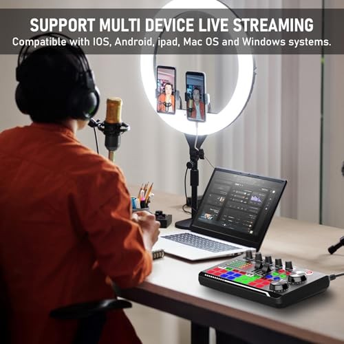 F998 Podcast Equipment Bundle, Audio Interface & BM800 Condenser Microphone