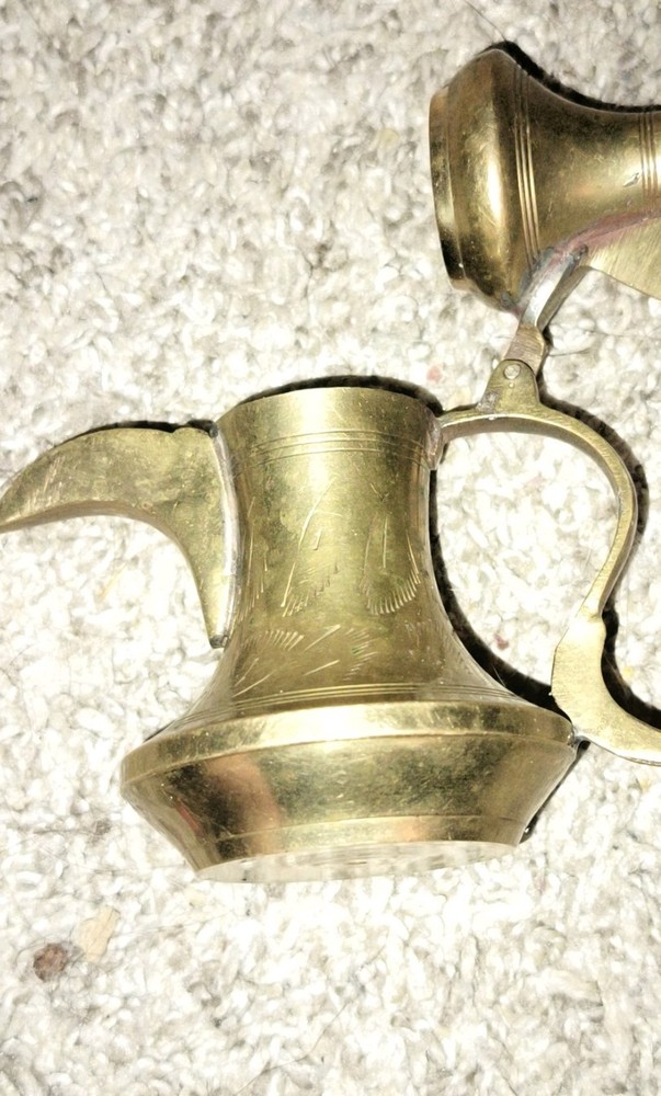 Handmade Middle Eastern Brass Dallah Coffee Pot Decorative Pitcher