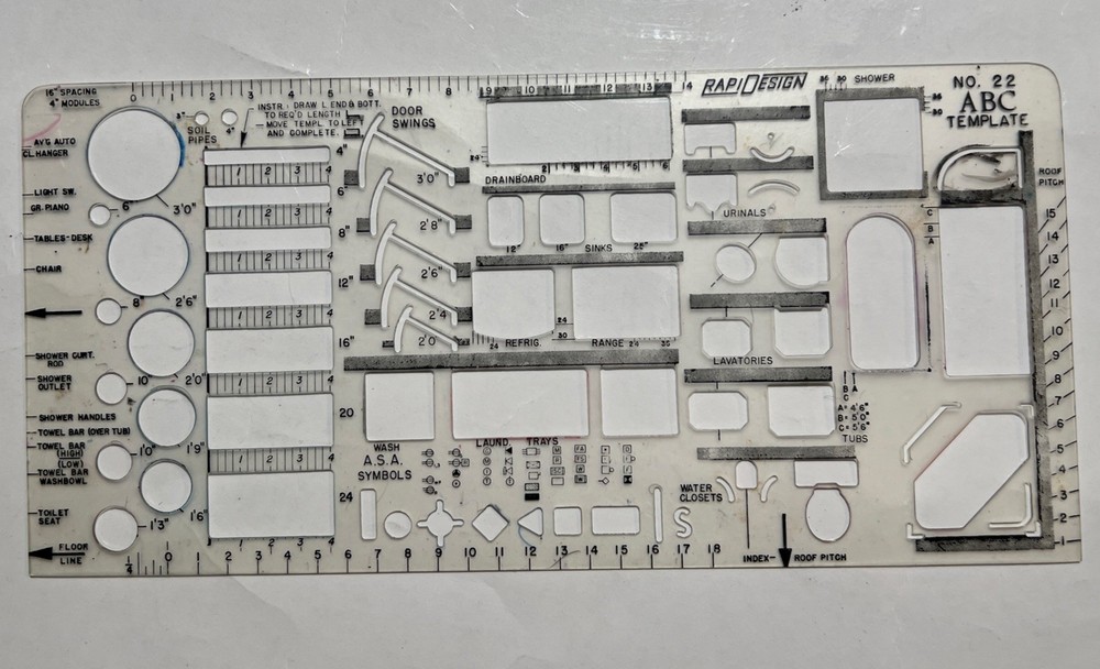 VTG Lot 3 Architectural Engineer Engineering Drafting Templates Tools Stencils