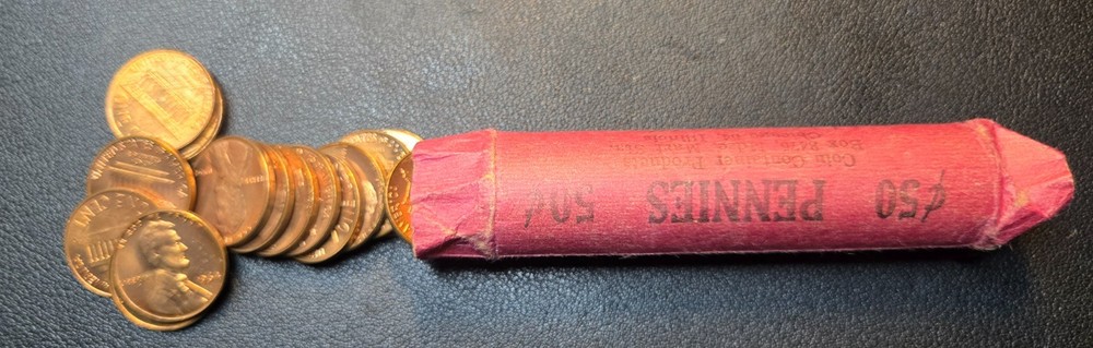 *1964-P Lincoln Cent Roll, Uncirculated Full Red*