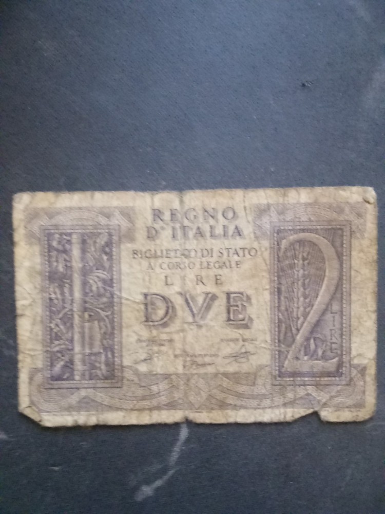 2 Lire 1939 Italy Banknote Circulated