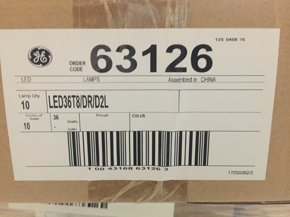 GE LED36T8/DR/D2L LED DRIVER PRODUCT CODE 63126