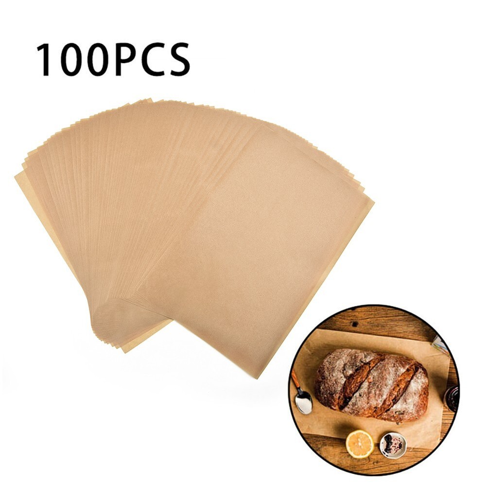 100x Parchment Paper Sheets Precut Unbleached Baking Paper Non-Stick Accessory