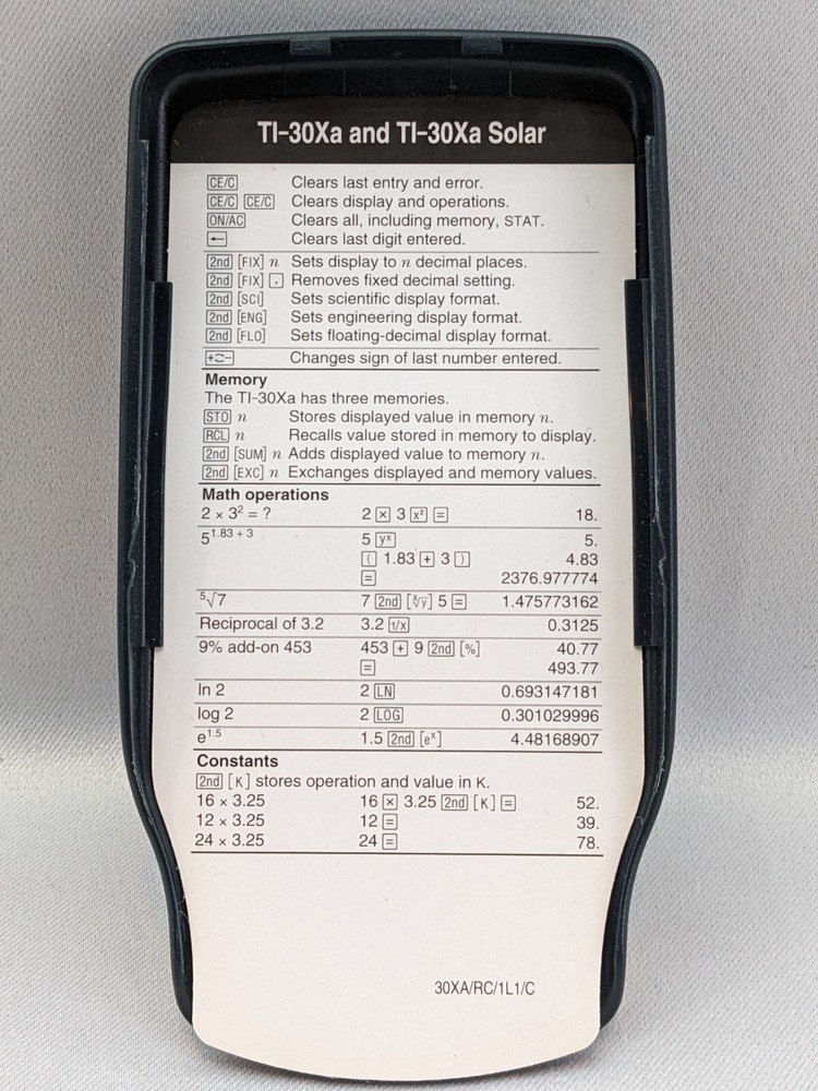 🔥Works🔥 Texas Instruments TI-30Xa Scientific Calculator (Y2)