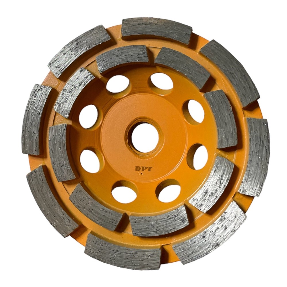 4-1/2" Concrete Grinding Cup Wheel Diamond Double Row Stone Masonry Threaded