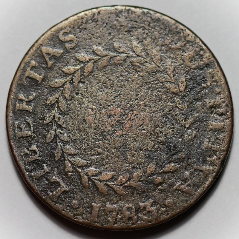 1783 Nova Constellatio Copper Colonial Coin, Pointed Rays
