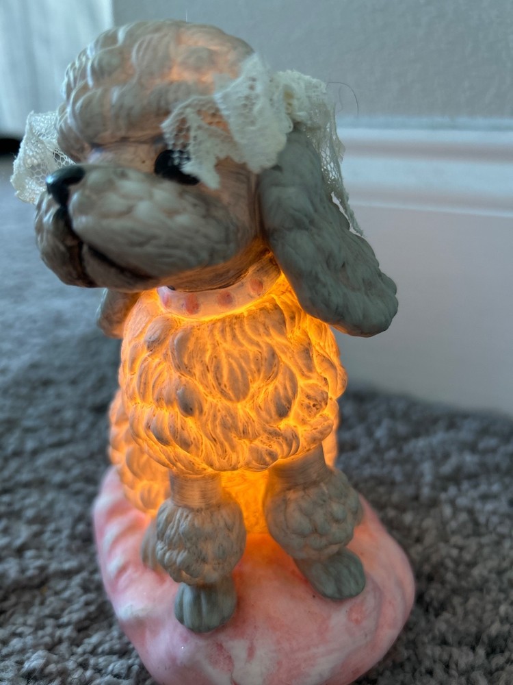 Poodle Night light made of ceramic (vintage)
