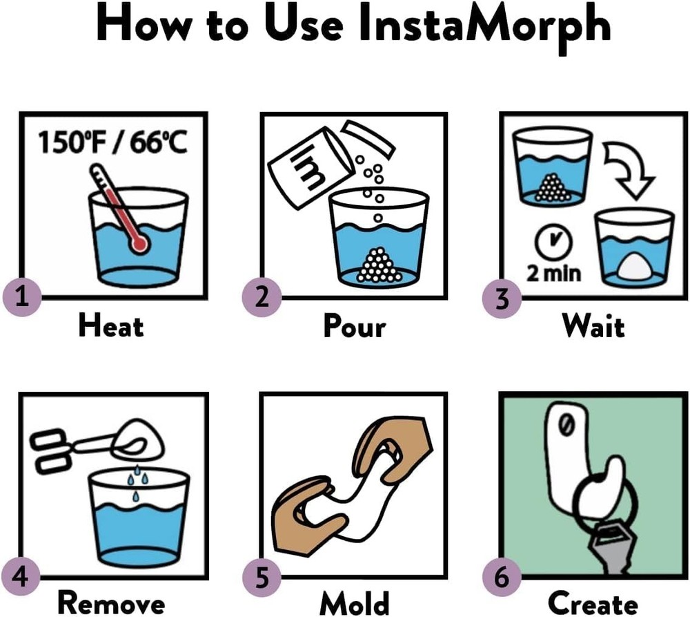 InstaMorph 6oz Moldable Thermoplastic Polymorph Reusable Plastic DIY Arts Crafts