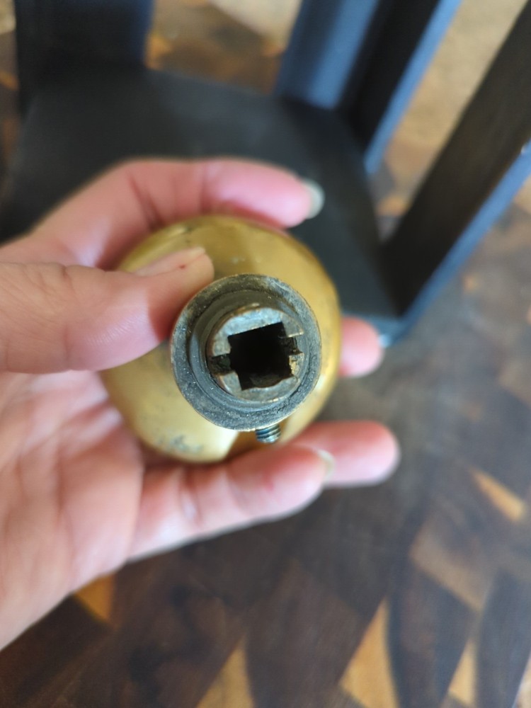 Antique Bronze pull front door knob Heavy **UNTESTED :-)**