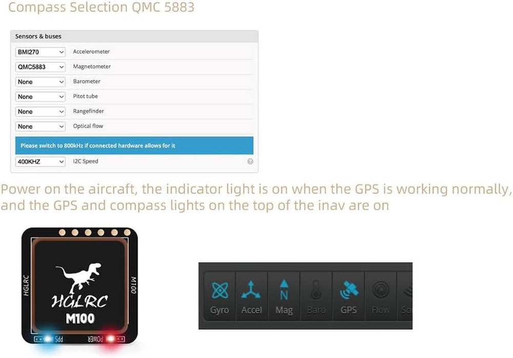 M100-5883 GPS Compass Module, Upgraded 10Th Generation Chip Compatible with FPV