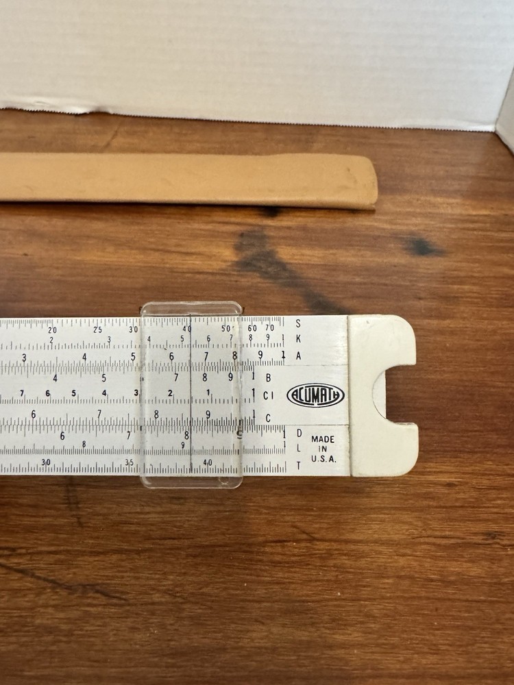 Vintage Mannheim Professional Slide Ruler ACU-MATH No 400 w/ Case USA