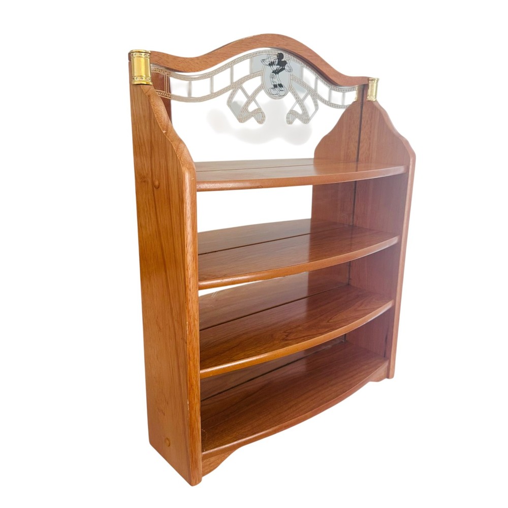 DISNEY Vintage Mickey Mouse - Lenox Mirror Display Shelf - Solid Hardwood