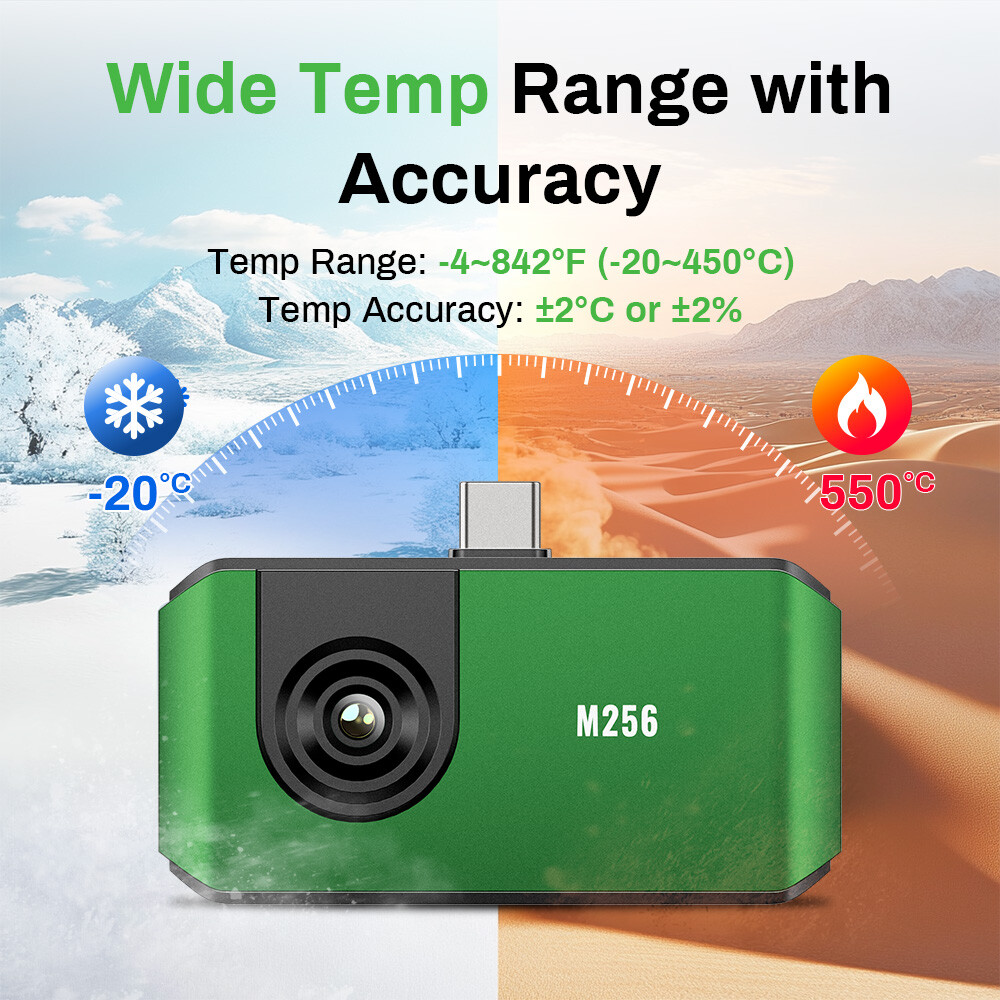 ⭐AMPBANK M256 Thermal Imaging Camera 256x192 IR High Resolution Android Type-C