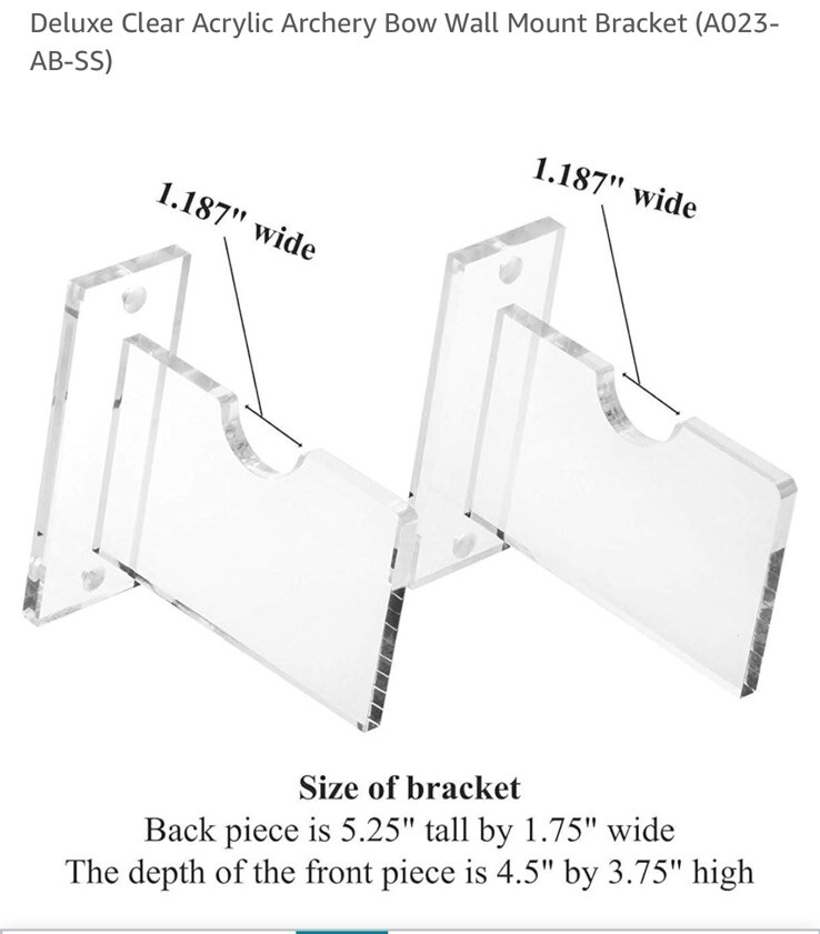 Clear Acrylic Archery Bow Wall Mount Bracket