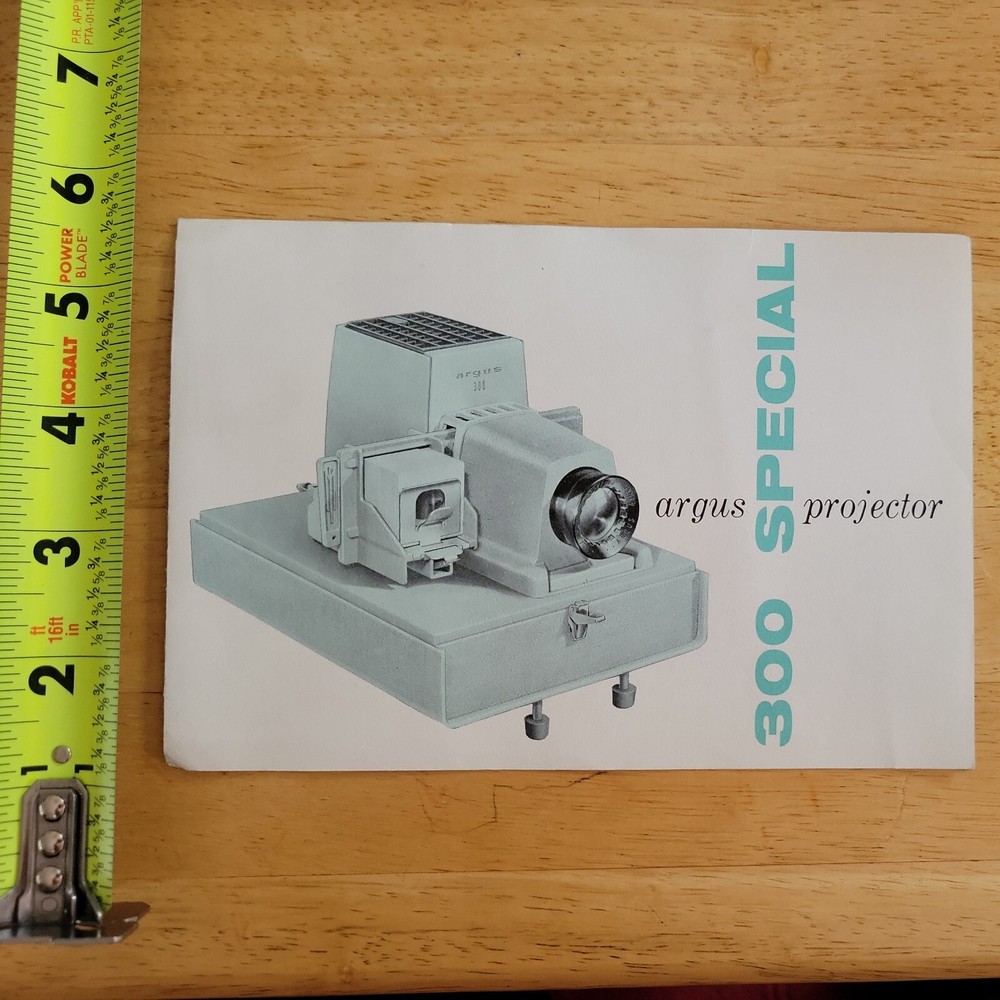 ARGUS 300 SPECIAL PROJECTOR MANUAL OLD VINTAGE 7