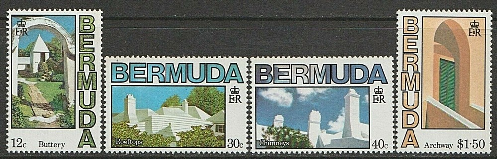 EDSROOM-7943 Bermuda 461-464 MNH 1985 Complete Architecture