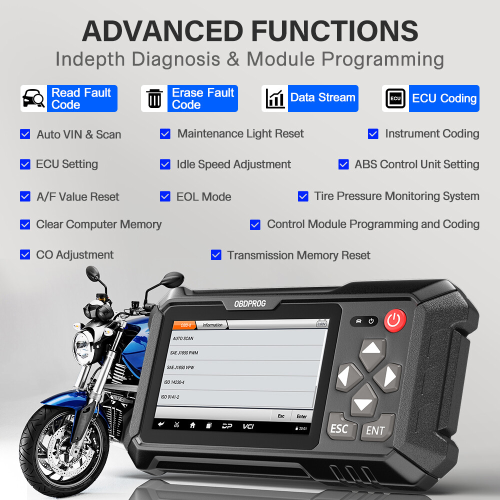Motorcycle All System Diagnostic Tool Moto Scanner E-CU Coding for BRT Victory