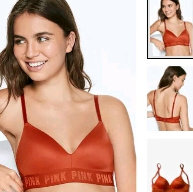 VS pink lightly lined wireless bra BRAND NEW size 34c cinnabar