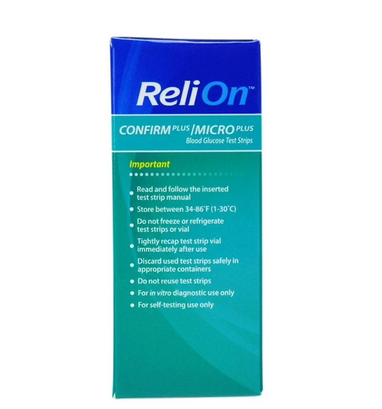 ReliOn Confirm Micro Blood Glucose Test Strips, 50 Count
